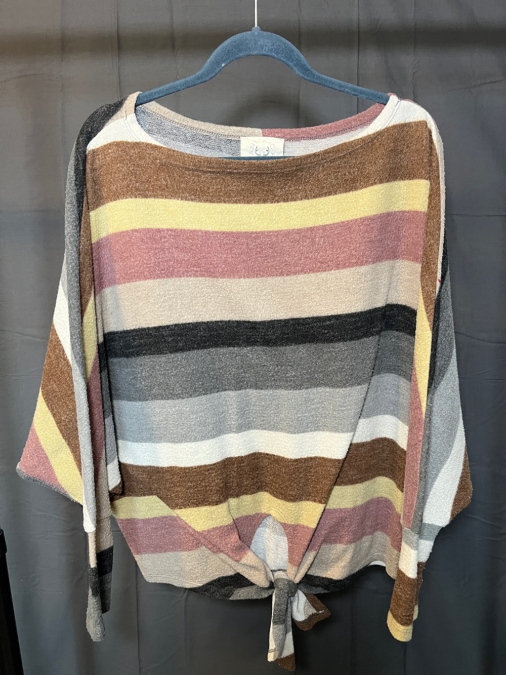 Fantastic Fawn Striped Dolman Sweater, Size M